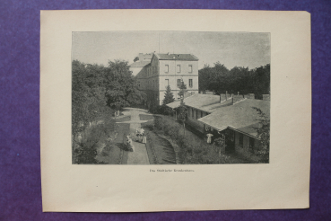 Blatt Architektur Potsdam 1898-1900 Städtisches Krankenhaus Ortsansicht Brandenburg